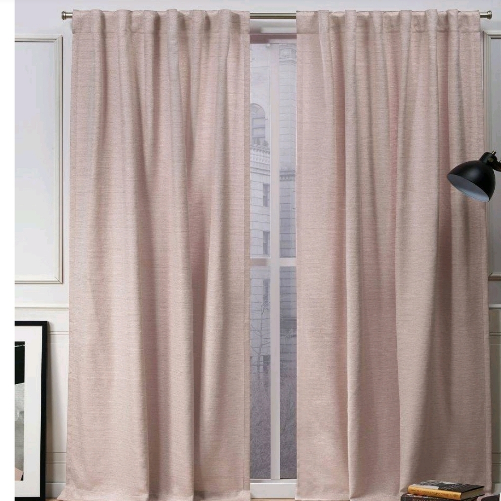 Set of 2 Nicole Miller Mellow Slub Textured Hidden Tab Top Curtain Panels